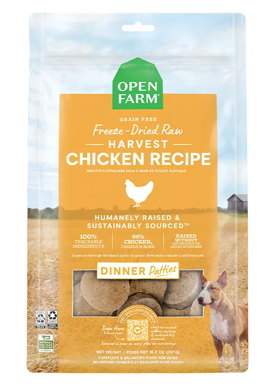 Harvest Chicken Freeze Dried Raw Patties for Dogs